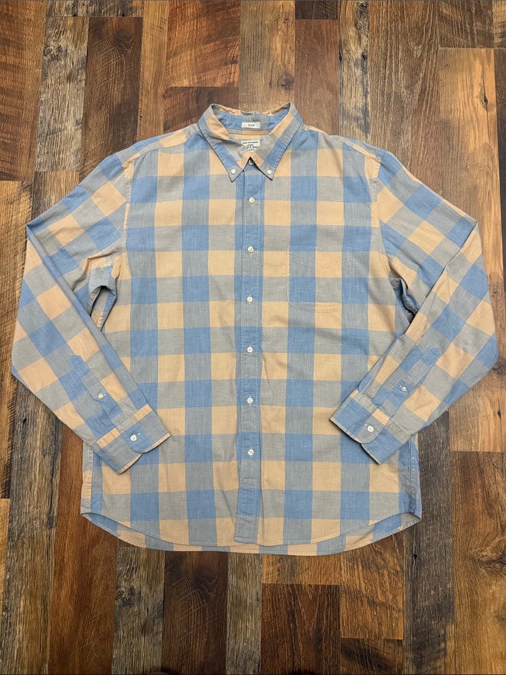 J.Crew Secret Wash Stretch Slim Fit Buffalo Plaid Button Down Shirt XL
